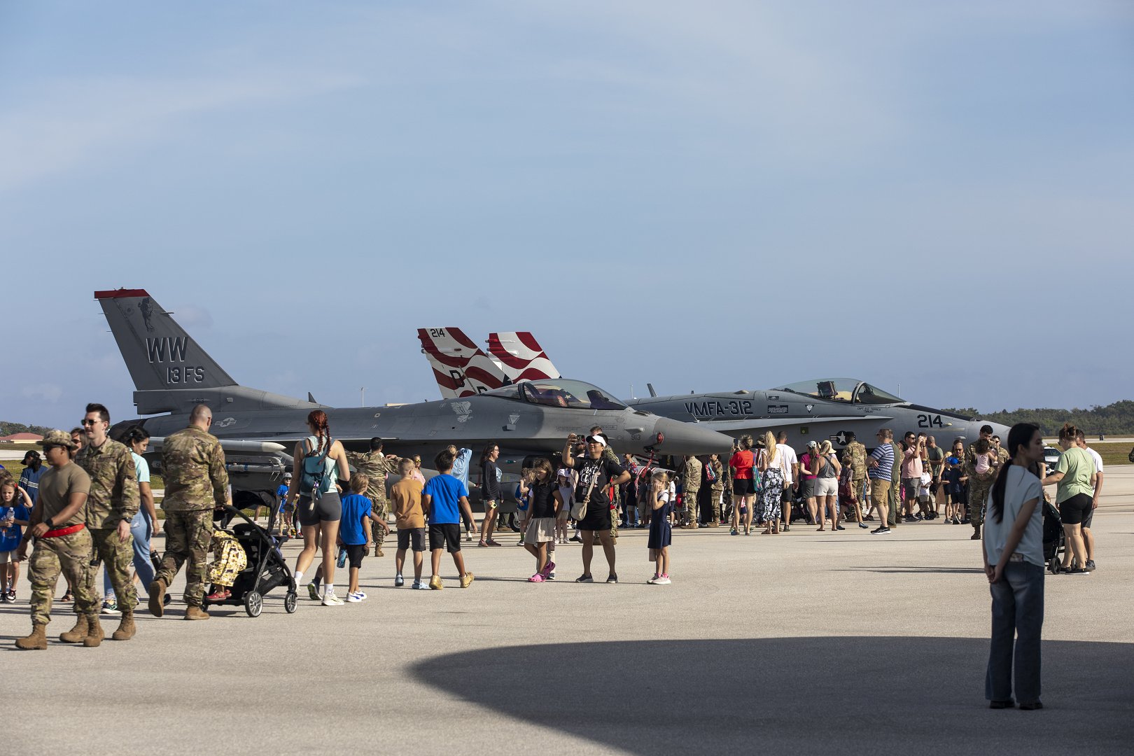 A pet the jet event at Andersen Air Force Base hosted locals and service members during Cope North 2025.