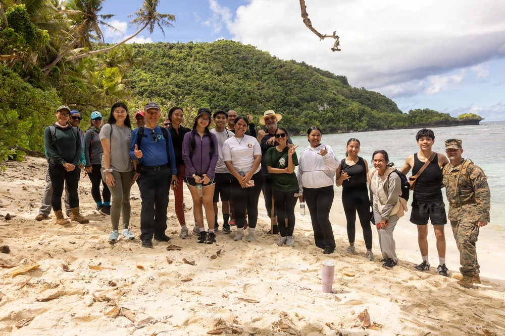 Guam Community College students and Marine Corps Base Camp Blaz environmental team visit Haputo Beach on Camp Blaz, Guam, on March 28 2026.